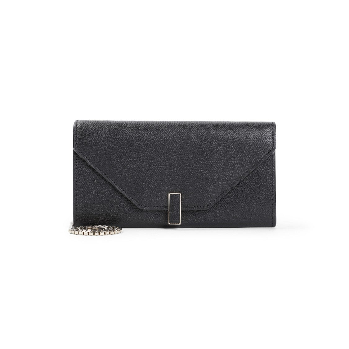 Valextra On Chain Black Calf Leather Wallet
