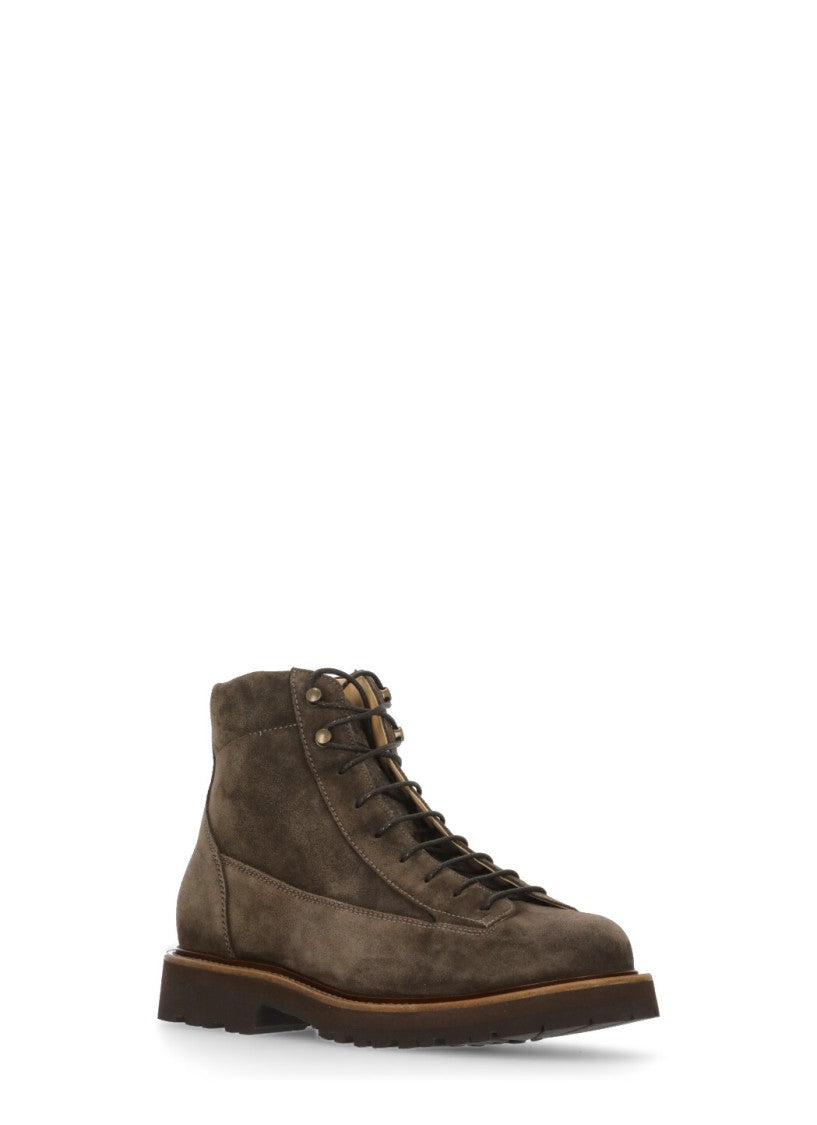 Brunello Cucinelli Brown Suede Leather Boots