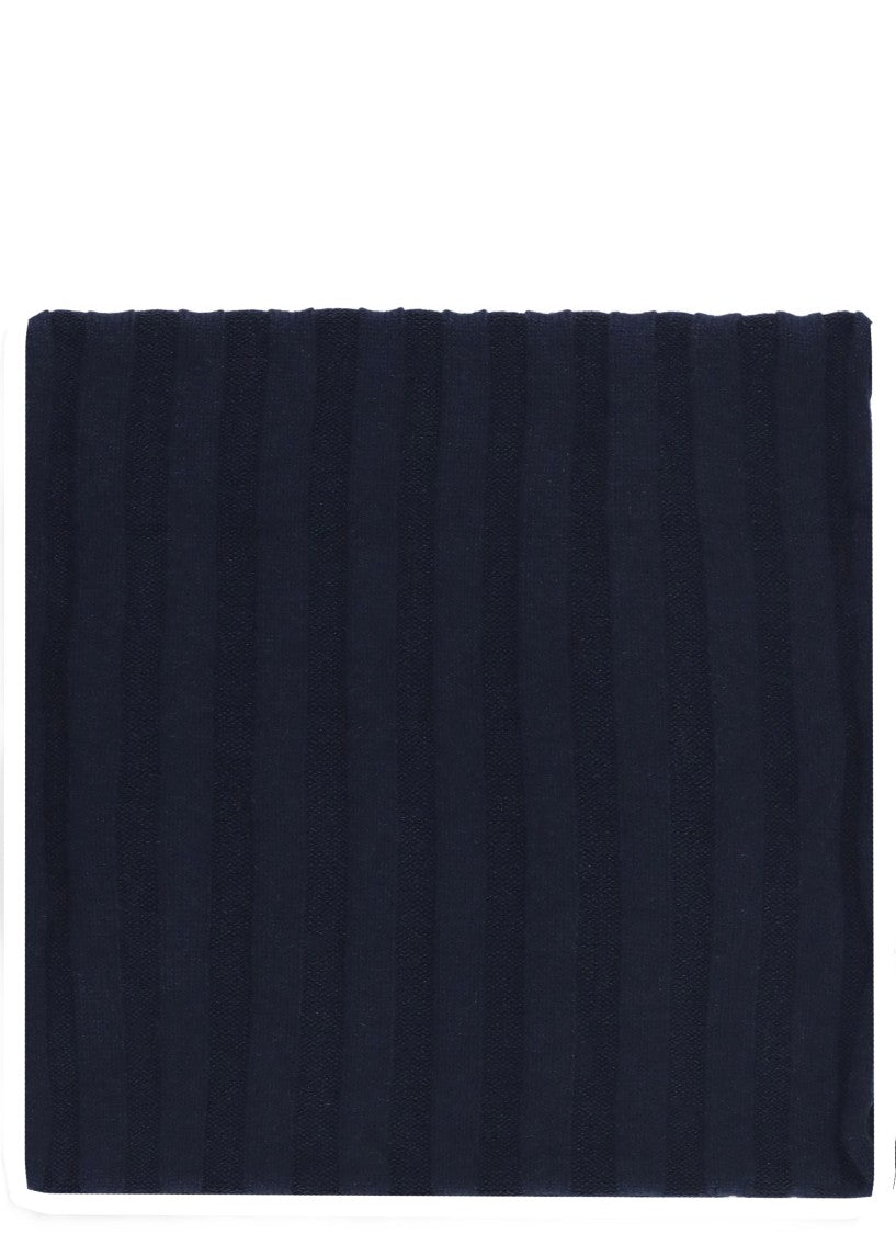 Brunello Cucinelli Deep Blue Ribbed Cashmere Scarf