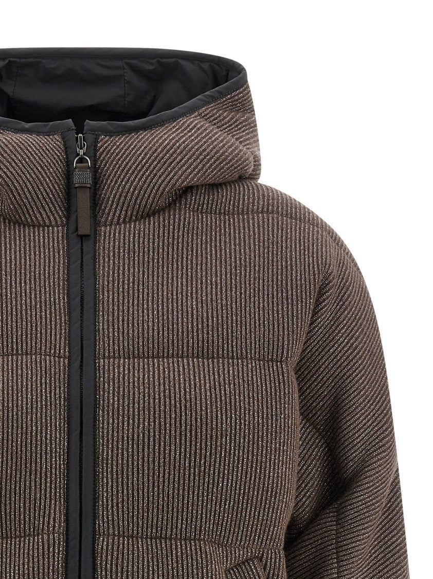 Brunello Cucinelli Lame Wool Down Jacket