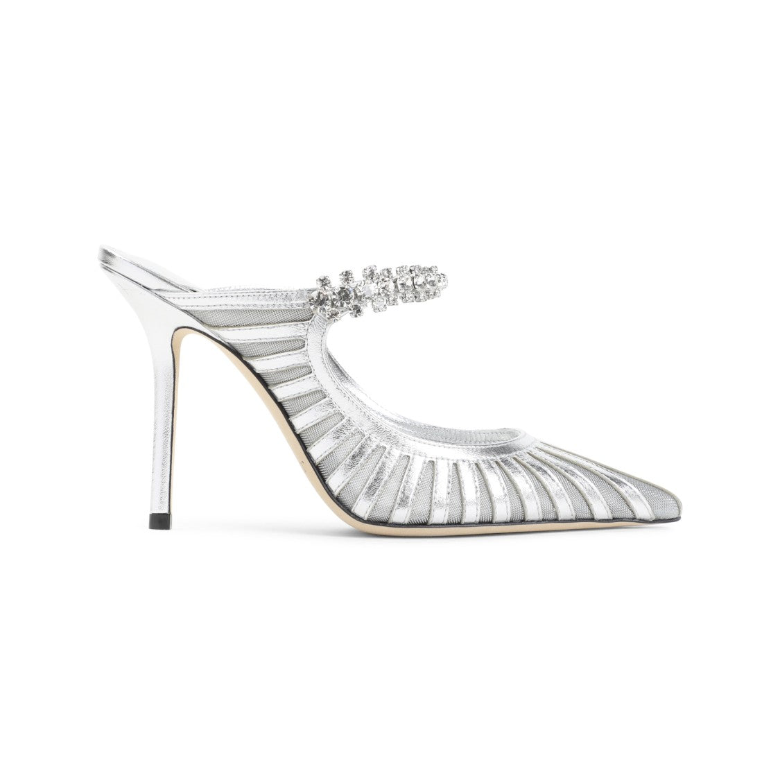 Jimmy Choo Bing 100 Silver Leather Pumps
