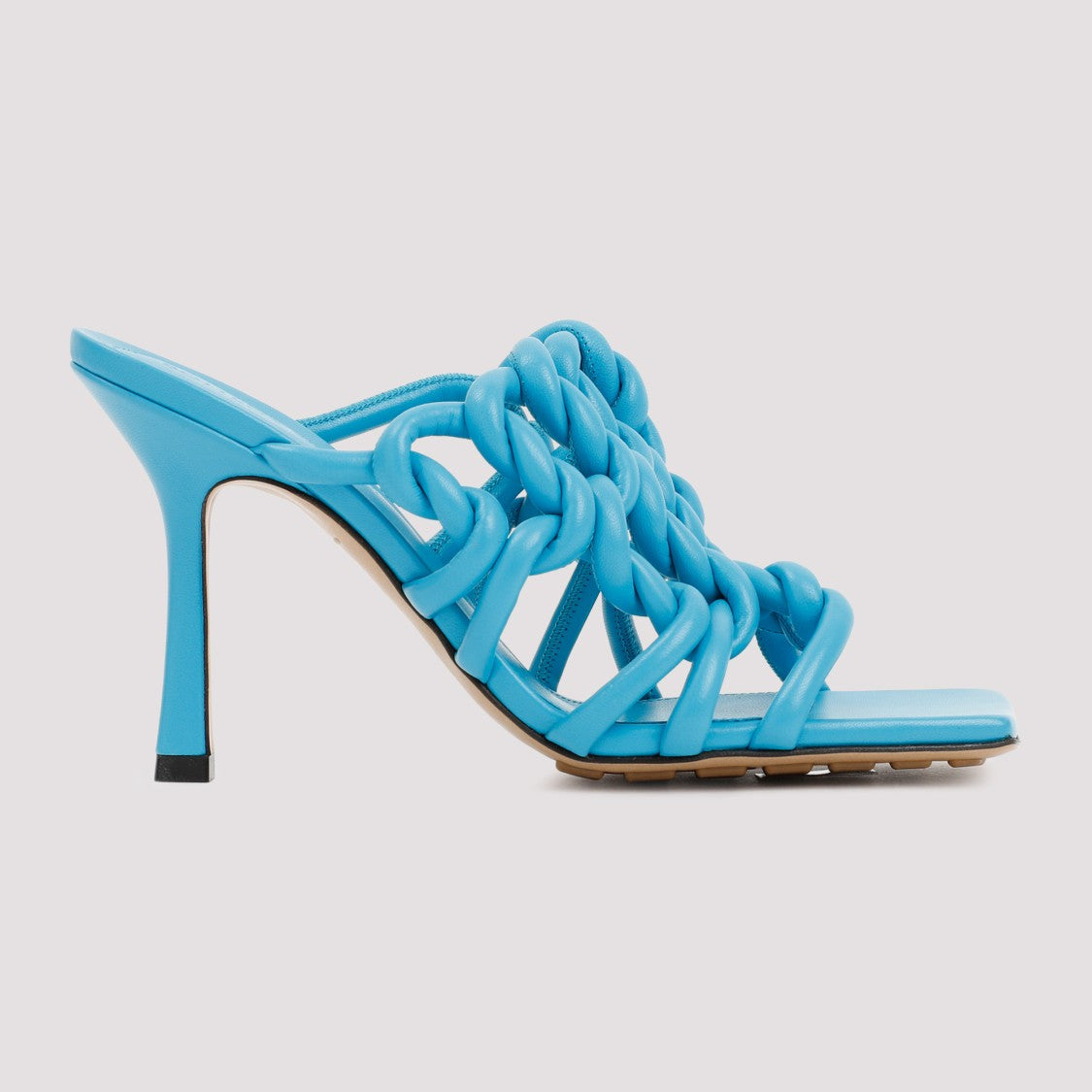 Bottega Veneta Blue Leather Stretch Twist Mule