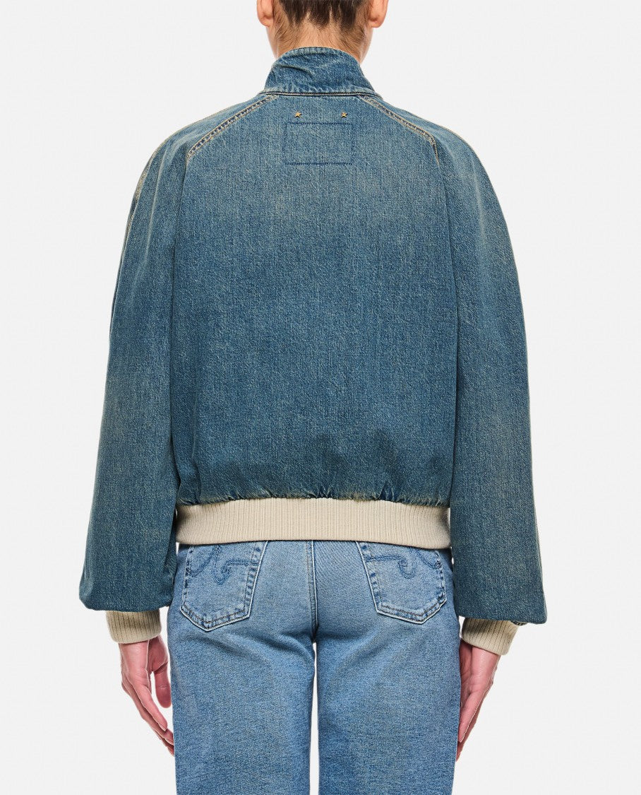 Golden Goose Blue Golden W's Slim Bomber Jacket