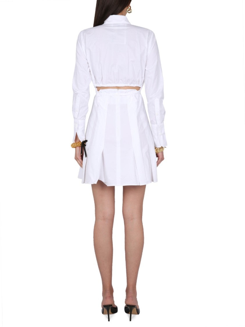 Patou Pleated Shirt Dress With Button Closure