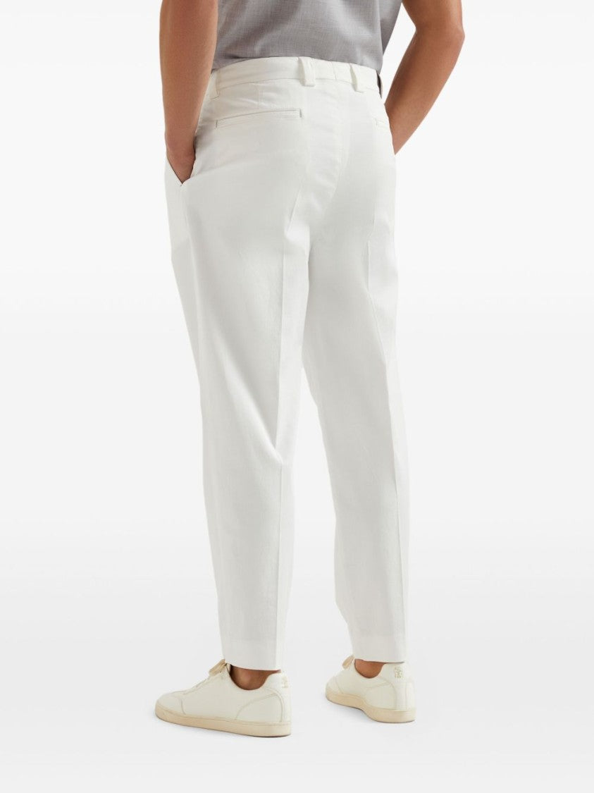 Brunello Cucinelli Cropped Tailored Trousers With Pleats And Side Pockets
