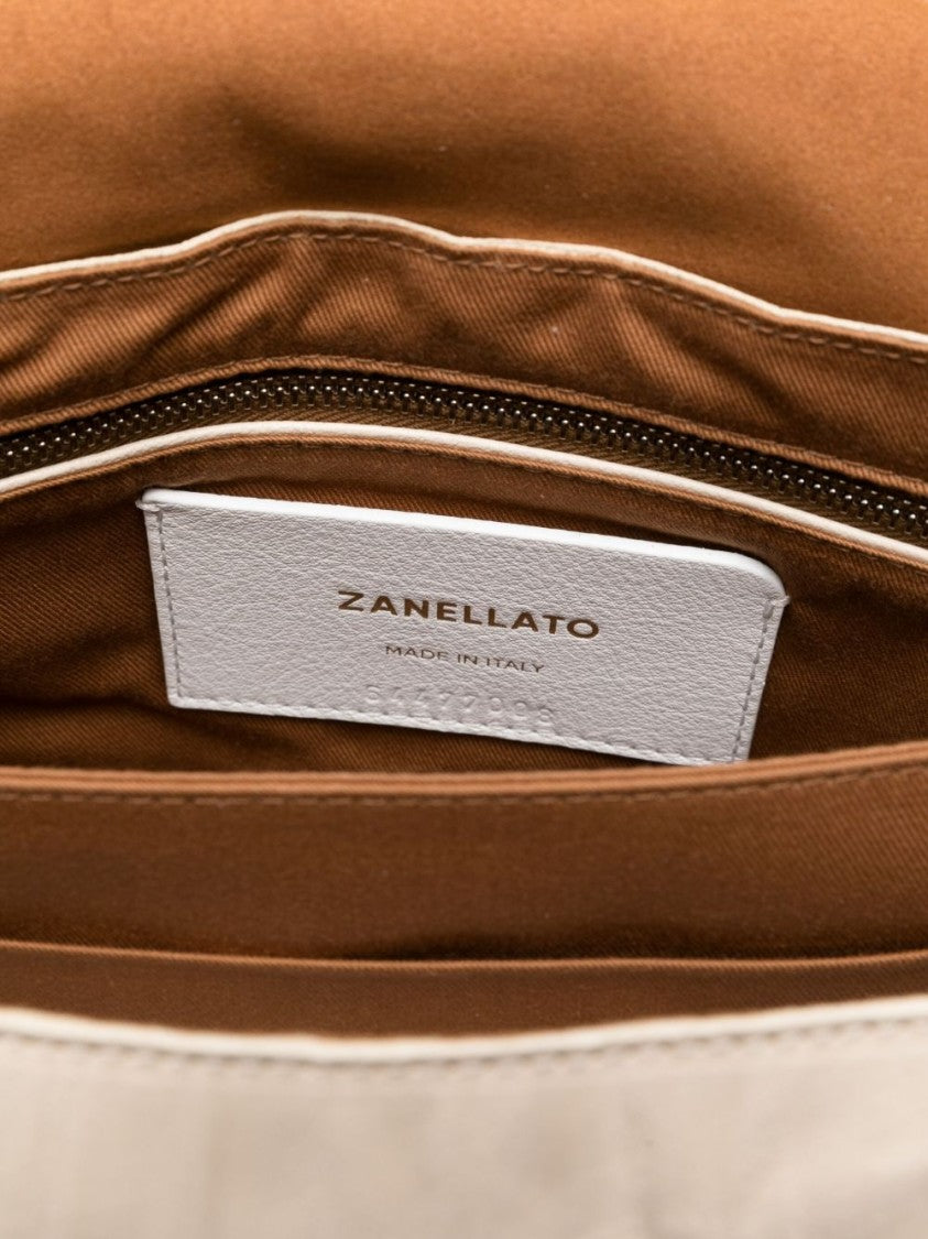 Zanellato Structured Lamb Leather Handbag With Silver-Tone Clasp