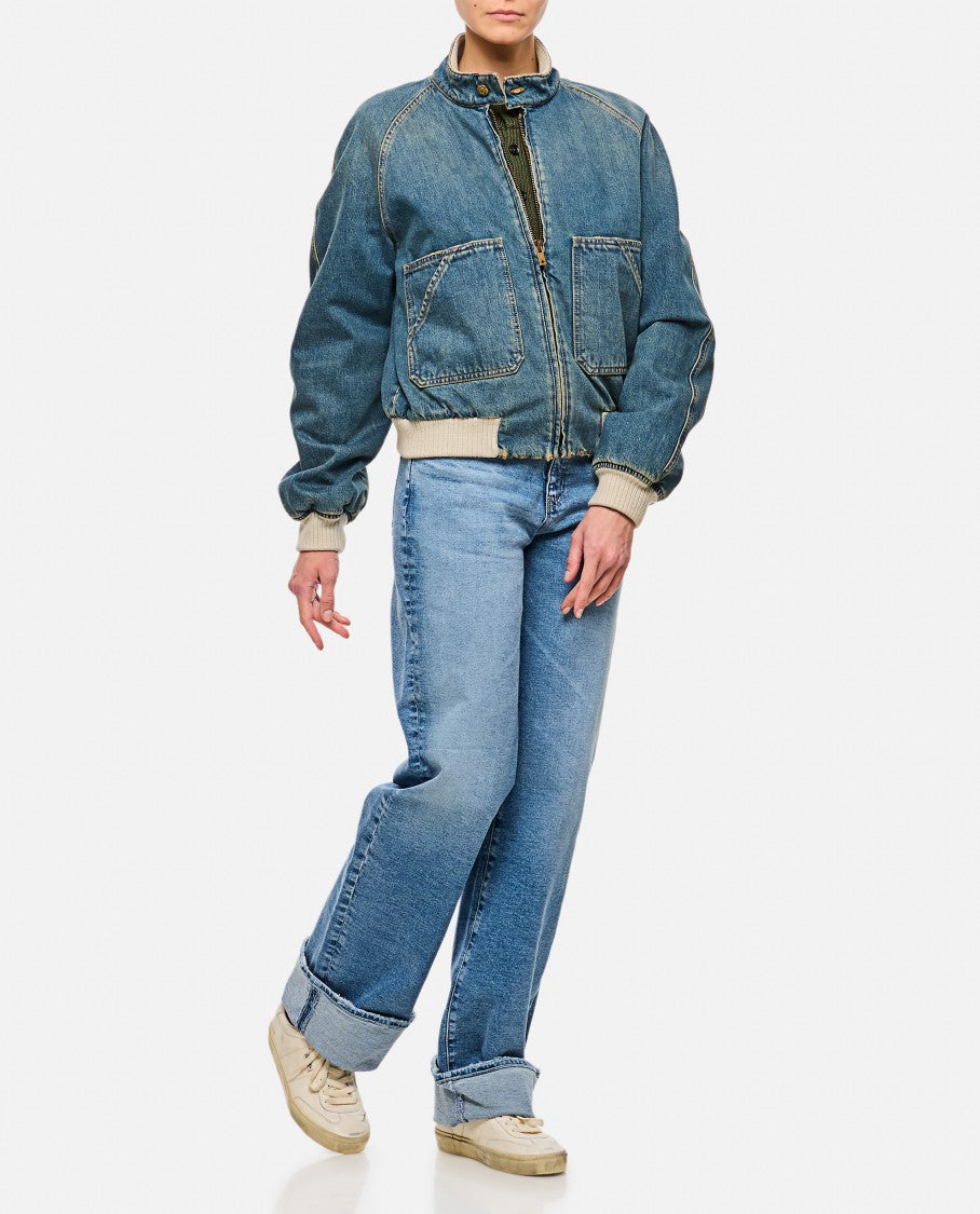 Golden Goose Blue Golden W's Slim Bomber Jacket