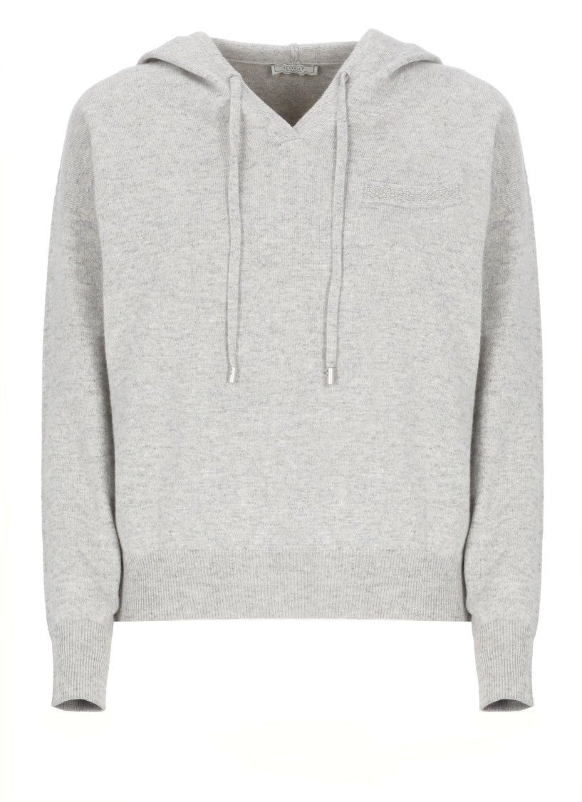 Peserico Grey Wool Blend Sweater