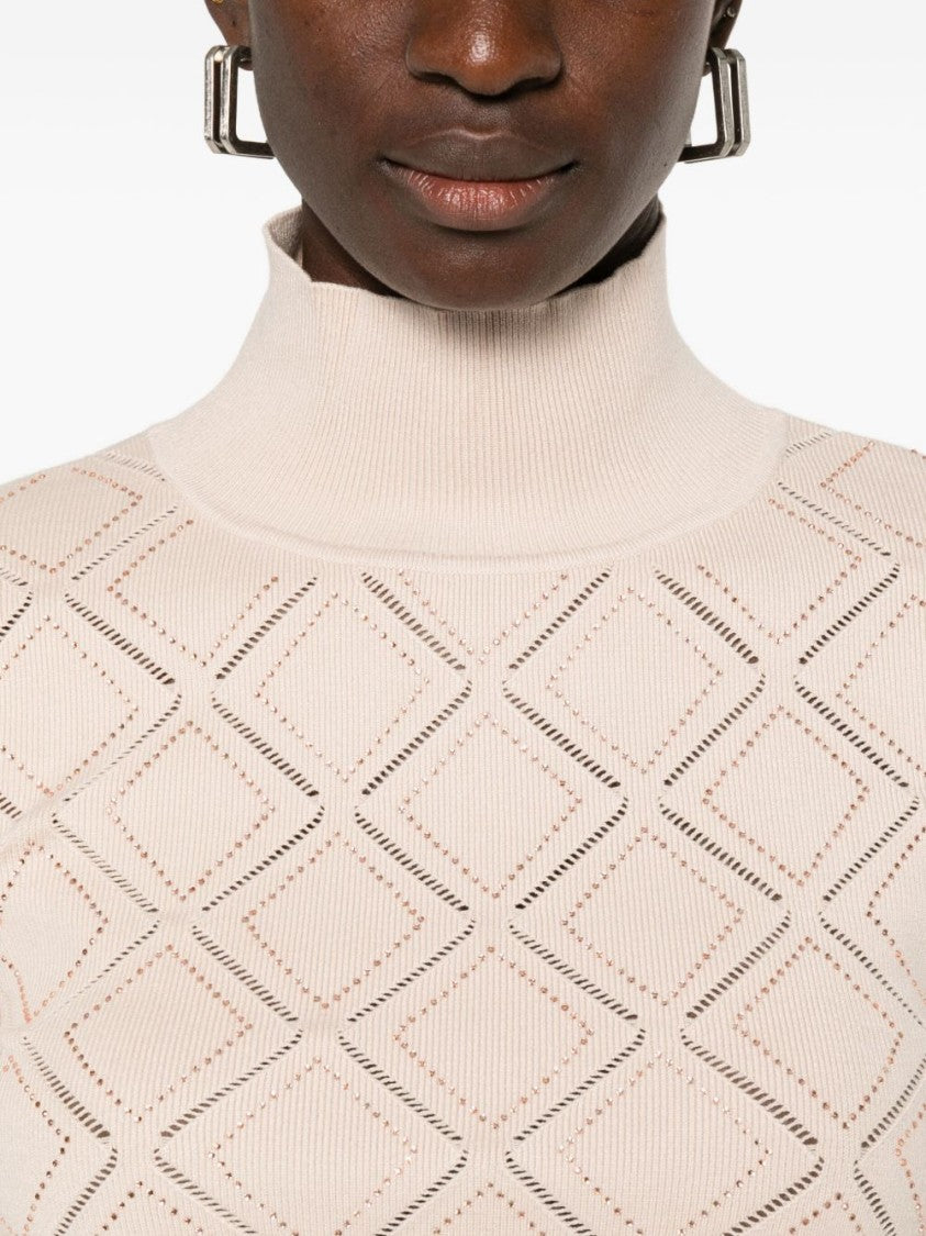 Blugirl Textured Diamond Knit Sweater