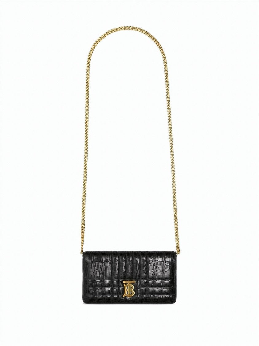 Burberry Quilted Lambskin Wallet Bag With Detachable Strap