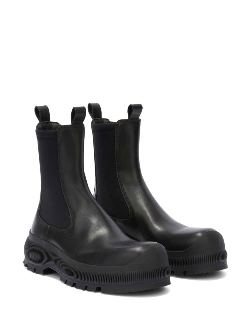 Jil Sander Slip-On Ankle Boots With Embossed Logo