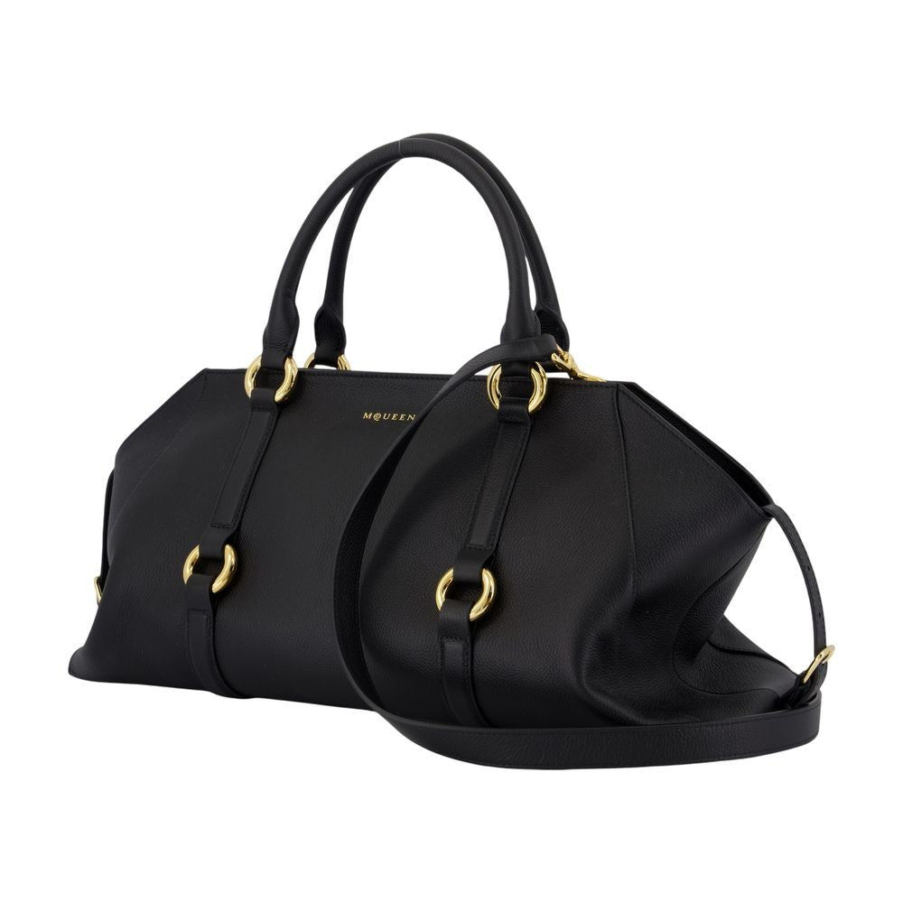 Alexander Mcqueen Structured Black Calfskin Medium Purse
