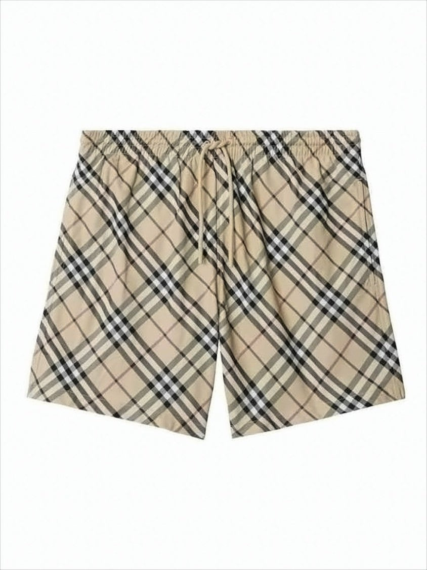 Burberry Beige Check Swim Shorts