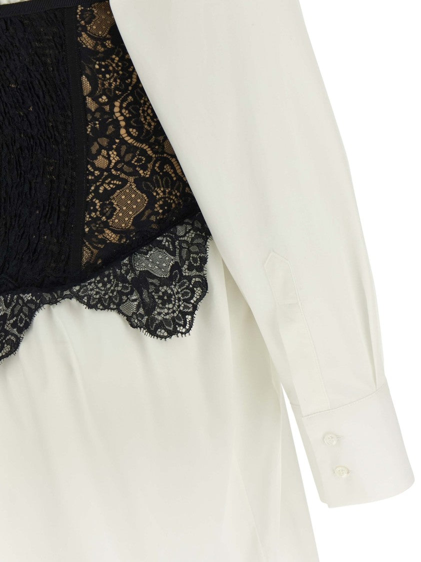 Giuseppe Di Morabito Shirt-Style Corset Dress With Lace Bustier Overlay