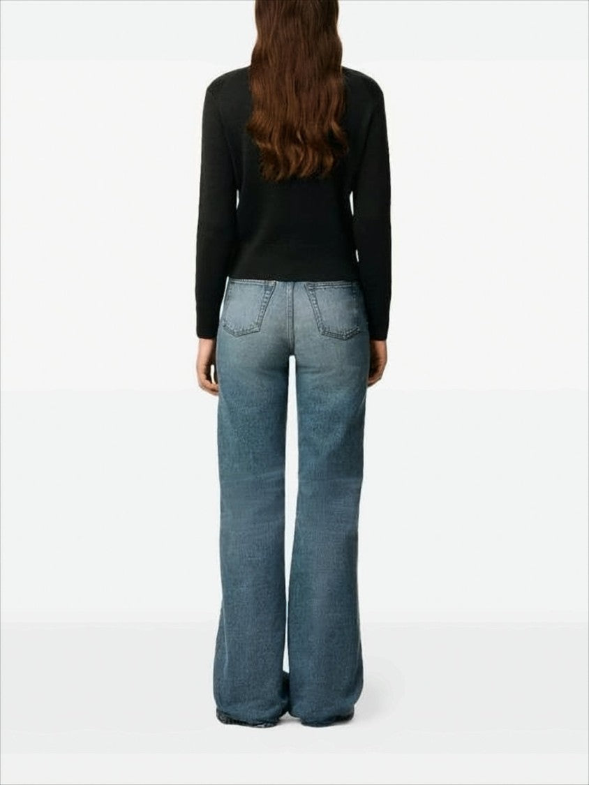 Ami Black Wool Sweater With Crew Neck