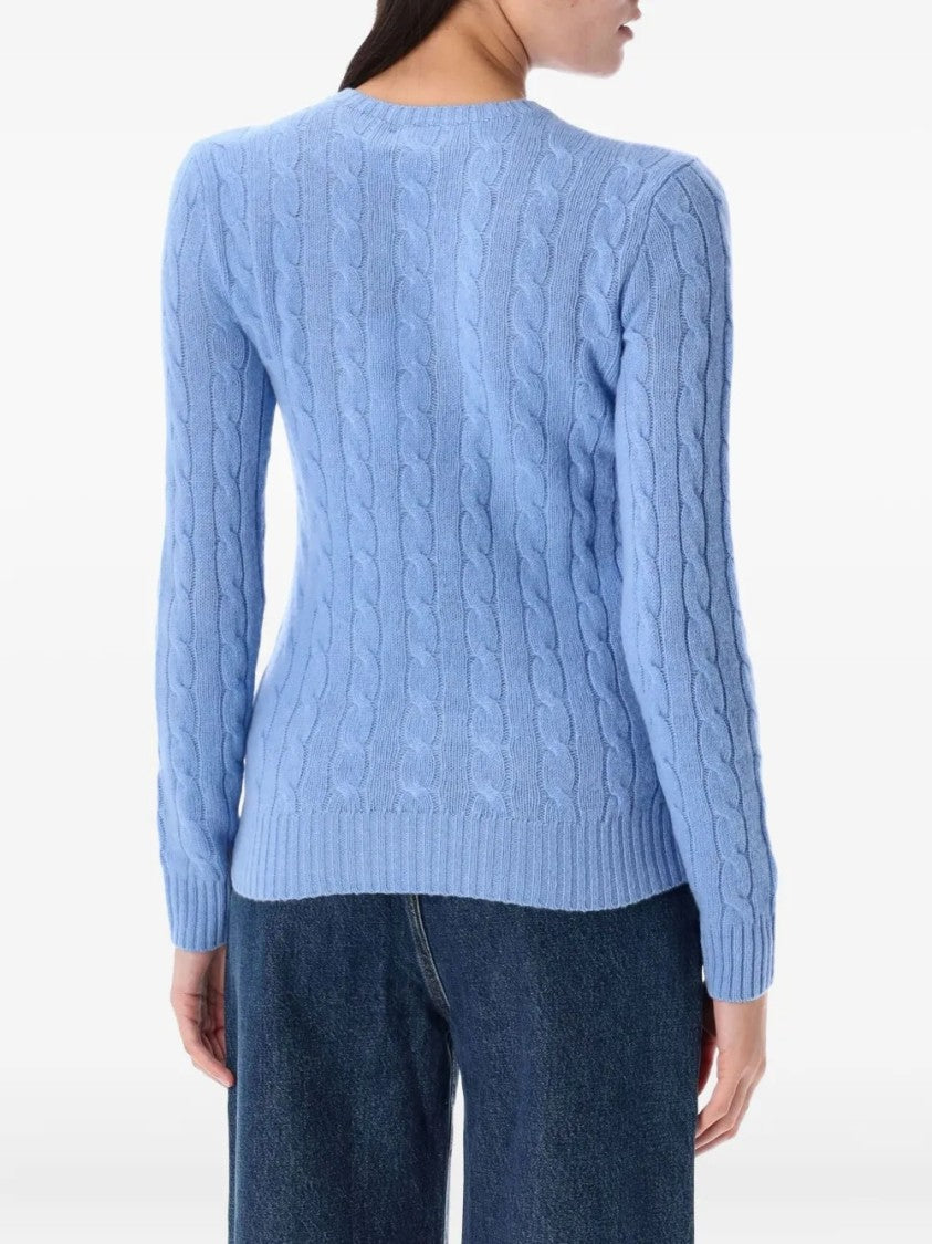 Polo Ralph Lauren Cable Knit Blue Wool-Cashmere Pullover