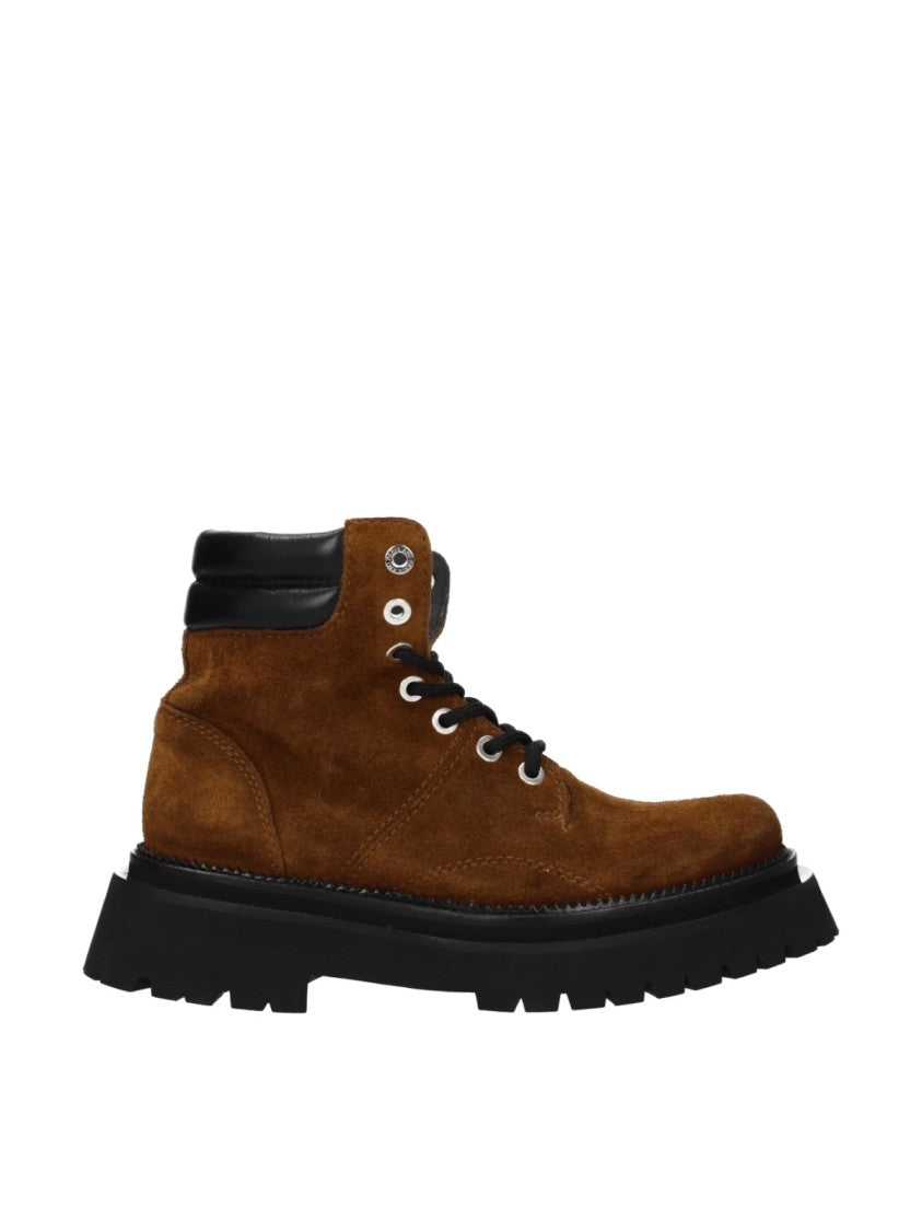 Ami Lace-Up Suede Ankle Boots