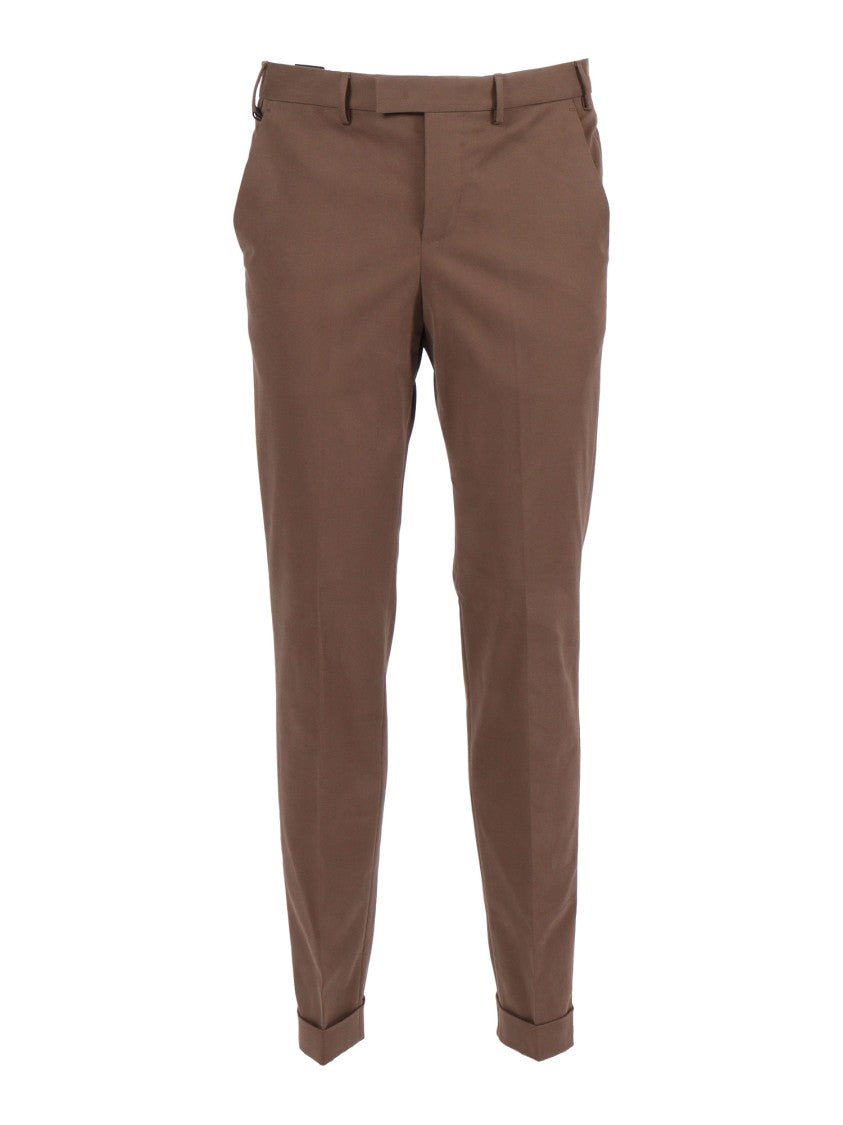 Pt01 Flat Front Pants With Diagonal