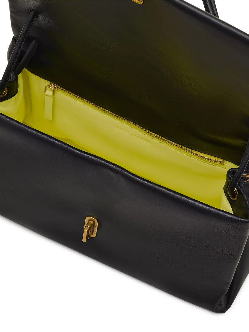 Marc Jacobs Spacious Black Dual-Shoulder Bag In Smooth Cow Leather
