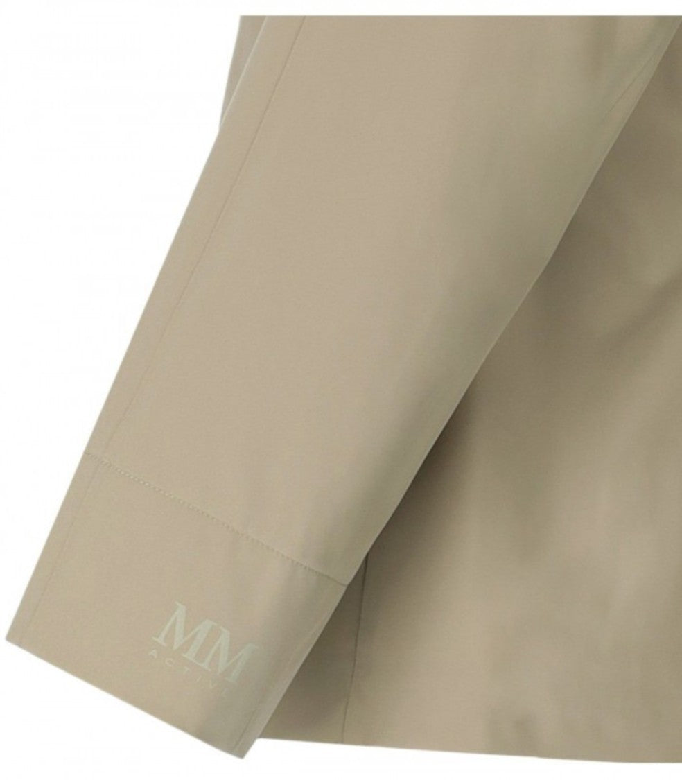 Max Mara Beige Minimalist Jacket With High Collar