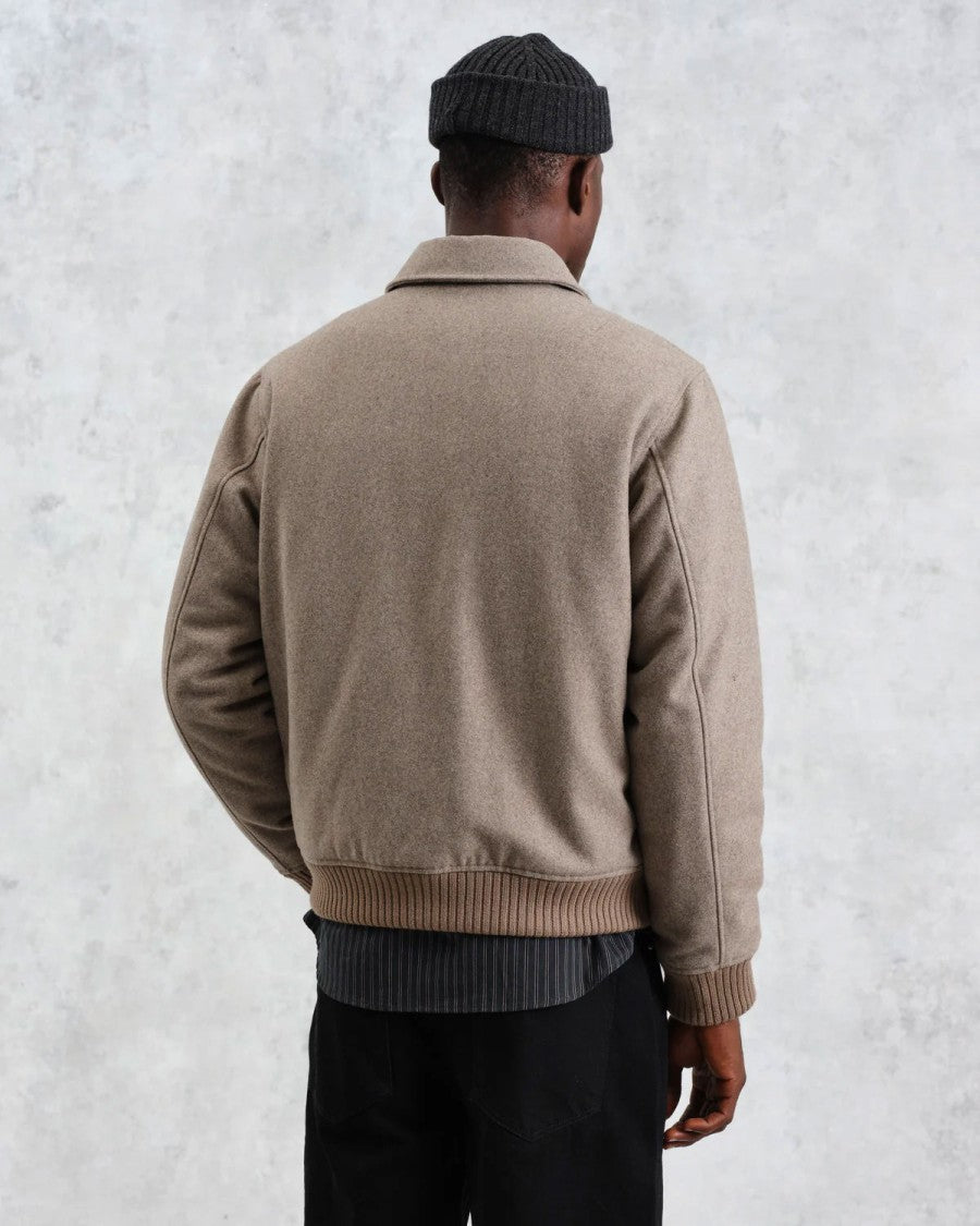 Wax London Classic Padded Wool Blend Bomber Jacket