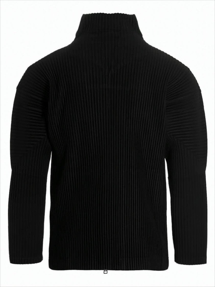 Homme Plissé Issey Miyake Pleated Texture Jacket With High Collar