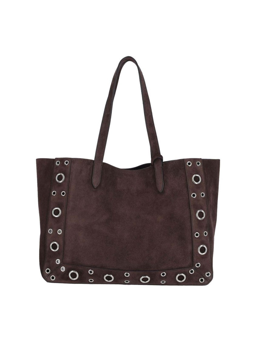 Valentino Garavani Medium Suede Tote Bag With Metallic Studs