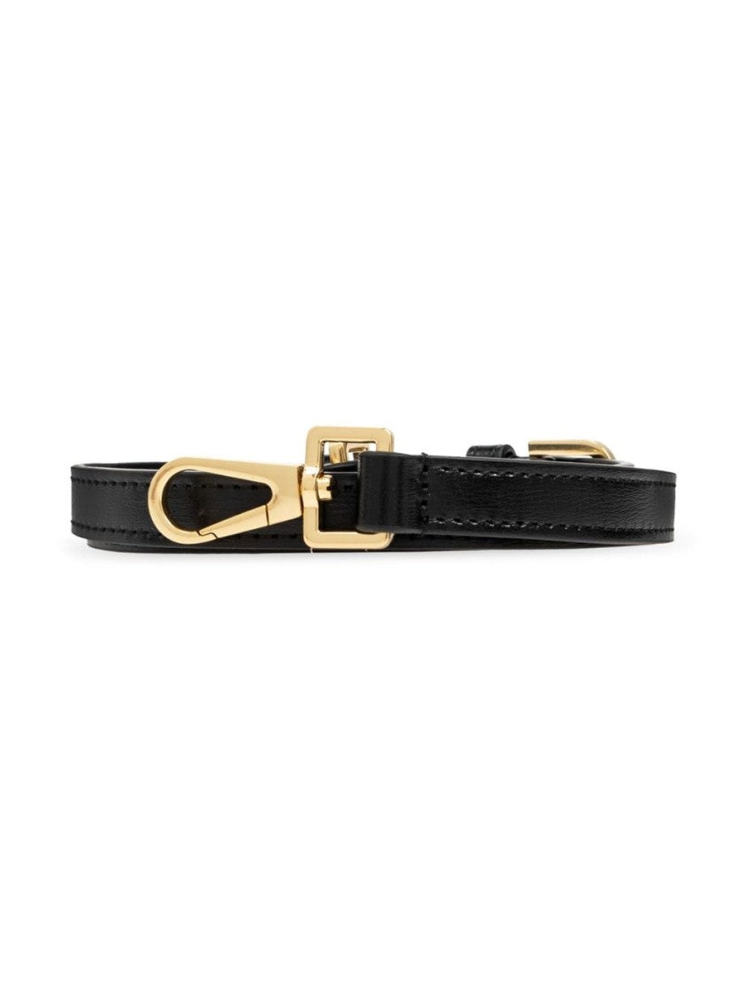 Golden Goose Structured Black Handbag With Gold Clasp