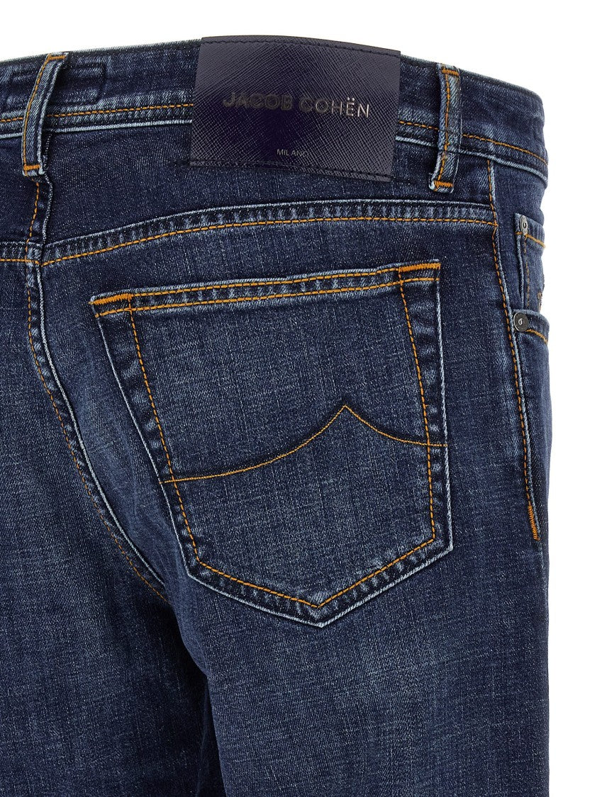Jacob Cohen Straight Cut Stretch Cotton Jeans