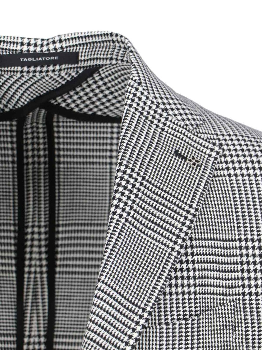 Tagliatore Pied De Poule Blazer – White/Black