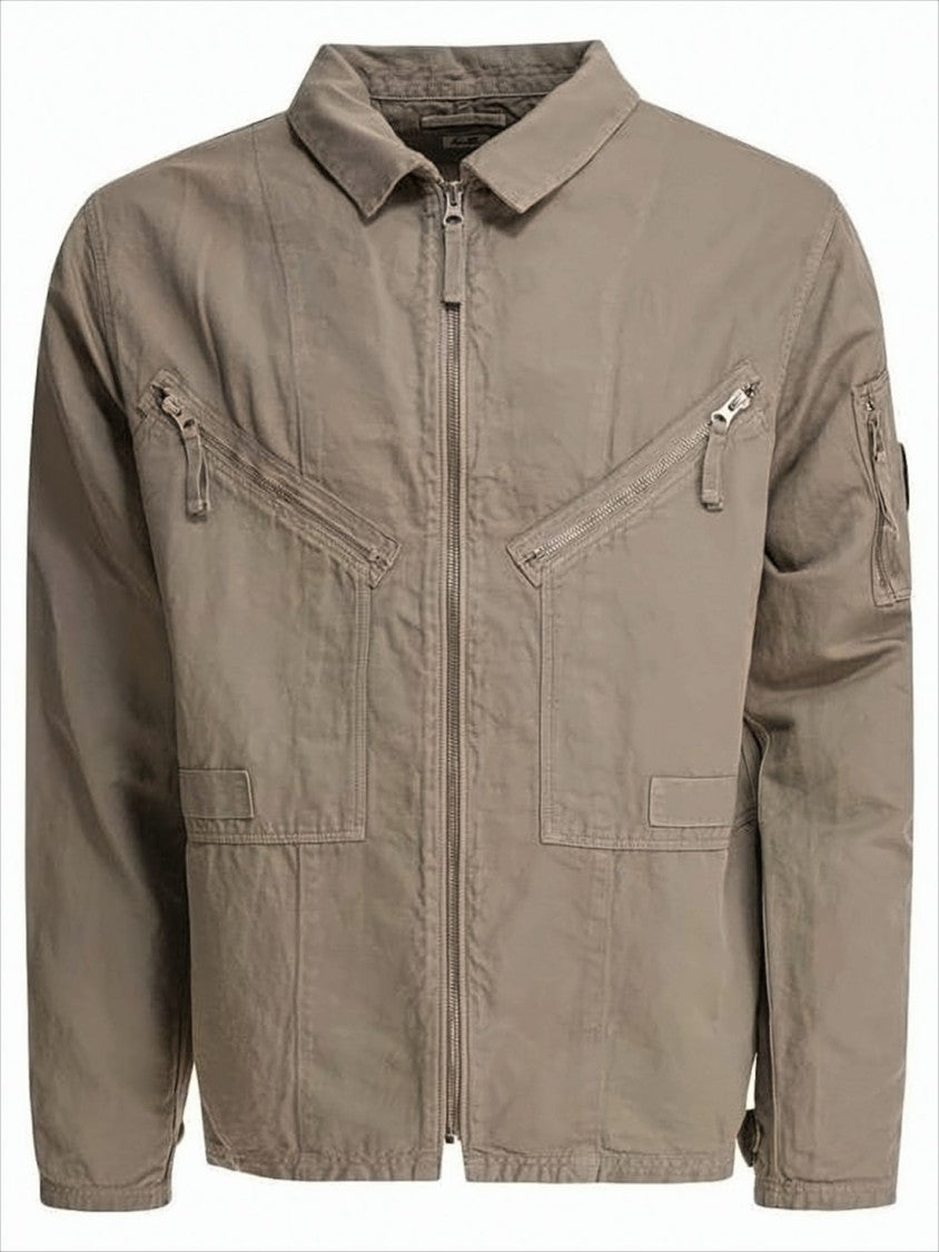 C.P. Company Lightweight Cotton-Linen Jacket With Classic Collar
