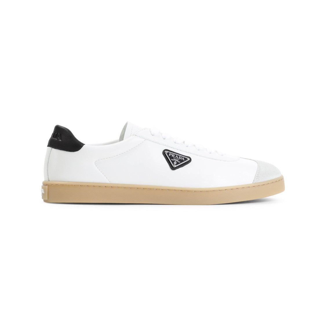 Prada Calf Leather Sneakers With Suede Trim