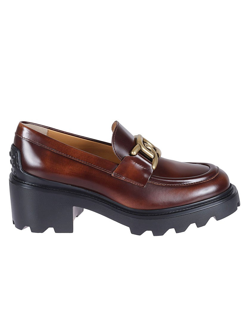 Tod's Moccasin With Gold-Tone Buckle And Platform Sole