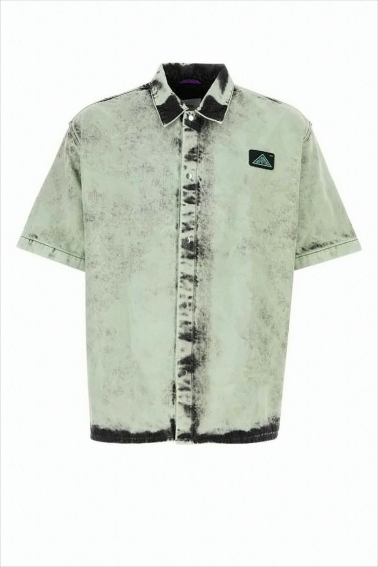 Oamc Boxy Cropped Short-Sleeve Shirt With Vintage-Inspired Wash