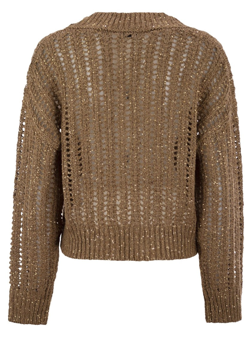 Brunello Cucinelli Silk And Linen V-Neck Sweater