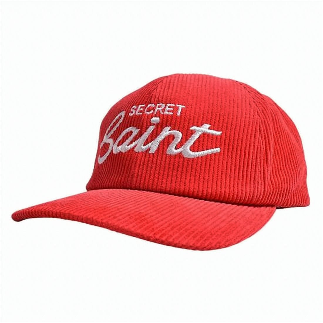 Saint Mxxxxxx Structured Corduroy Cap With Curved Brim And Embroidered Detailing