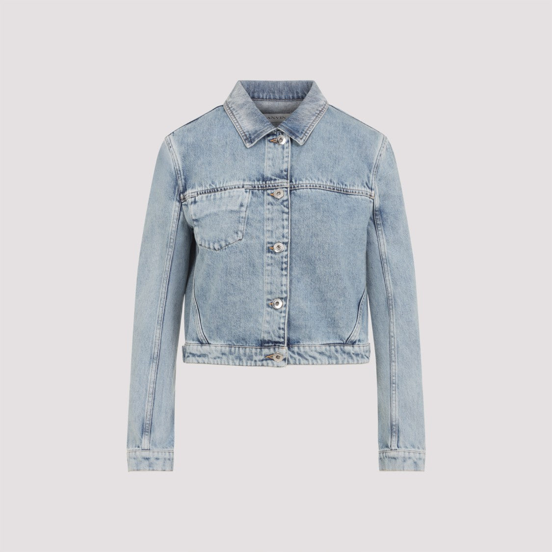 Lanvin Cropped Bleached Denim Jacket
