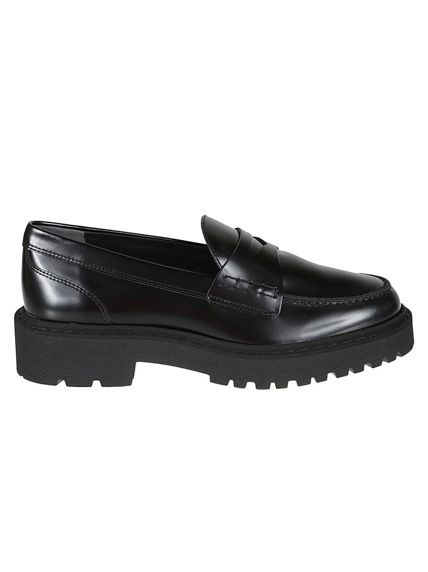 Hogan H543 Leather Loafers With Rubber Sole