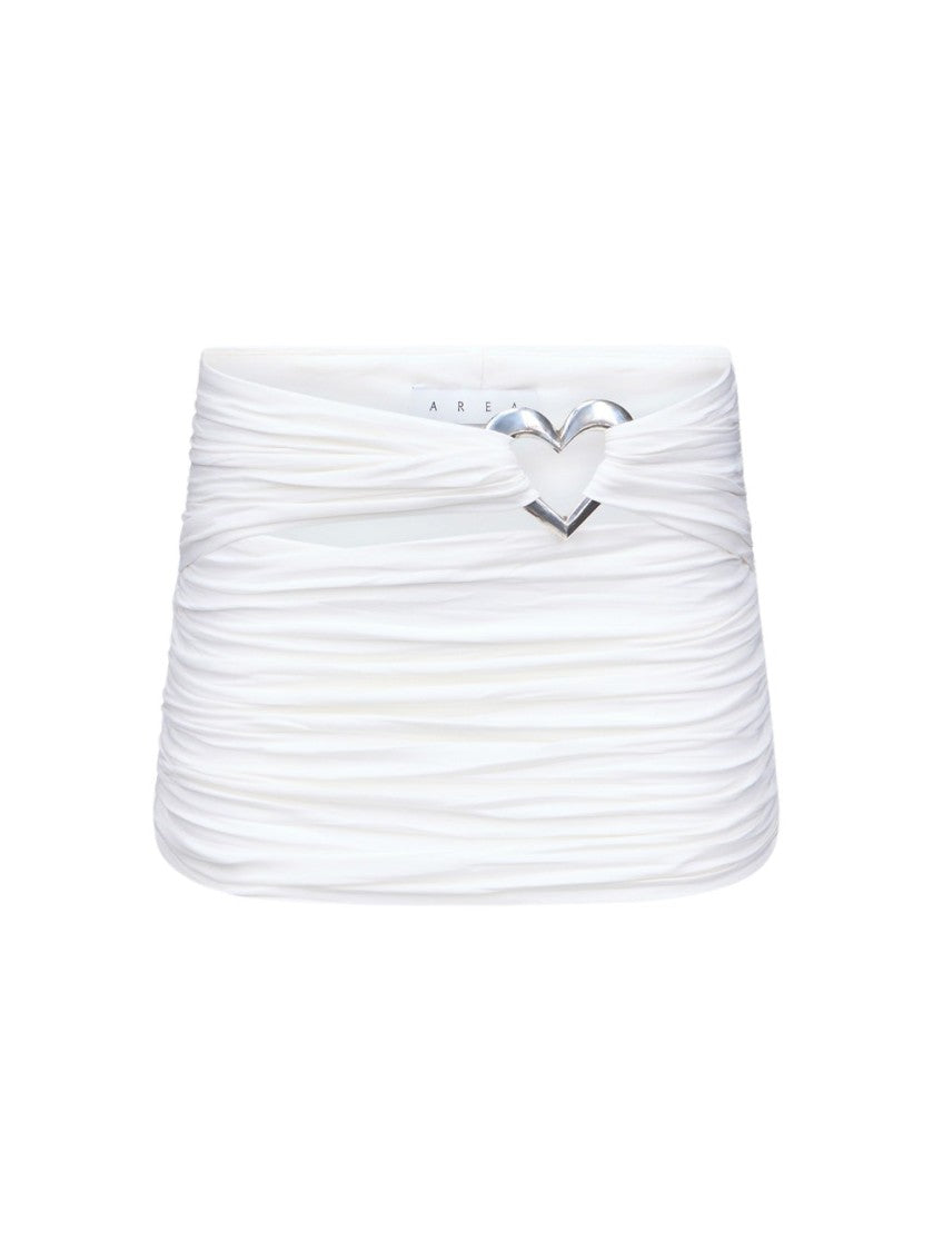 Area Heart Ruched Mini Skirt