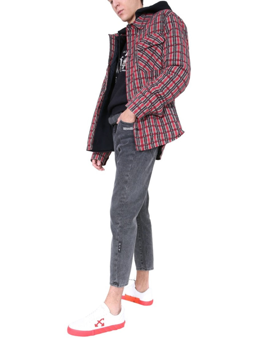 Off-White Quilted Padded Shirt With Removable Hood