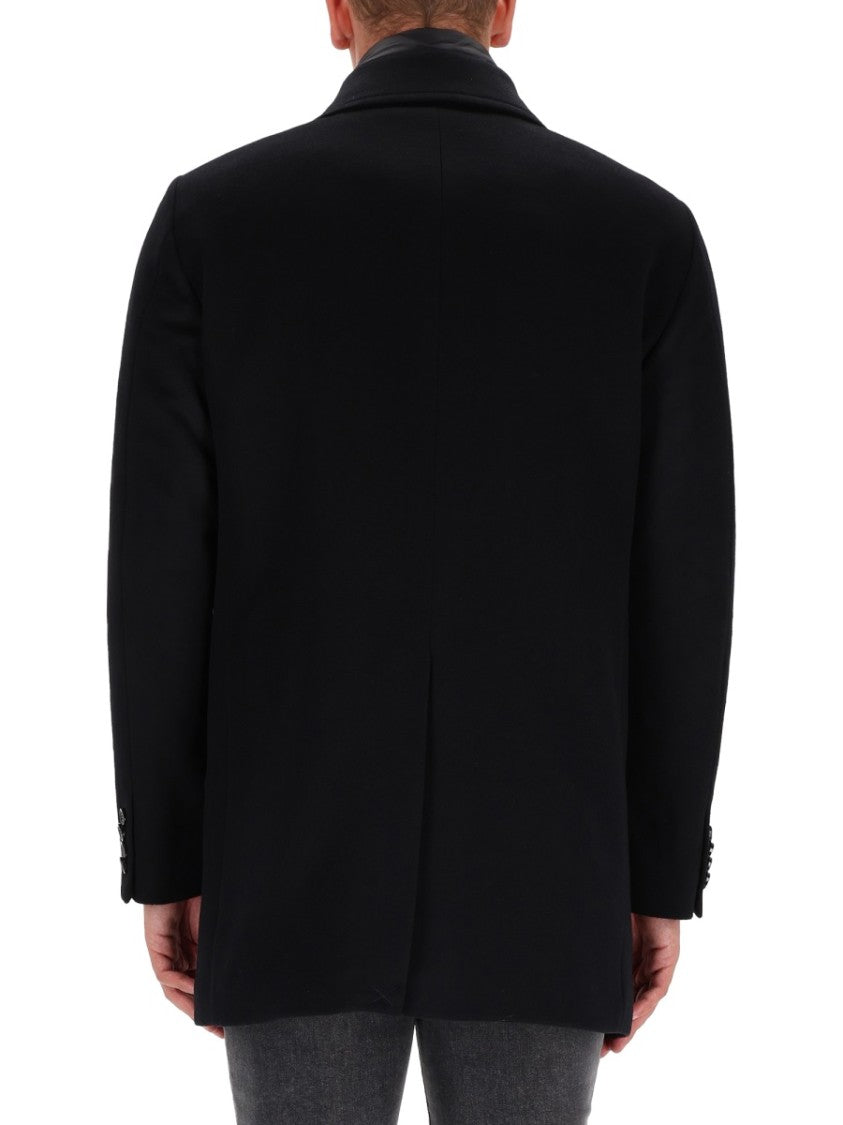 Moorer Classic Black Wool And Cashmere Blend Coat