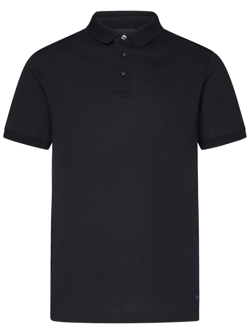 Emporio Armani Cotton Jacquard Polo Shirt With Eagle Embroidery
