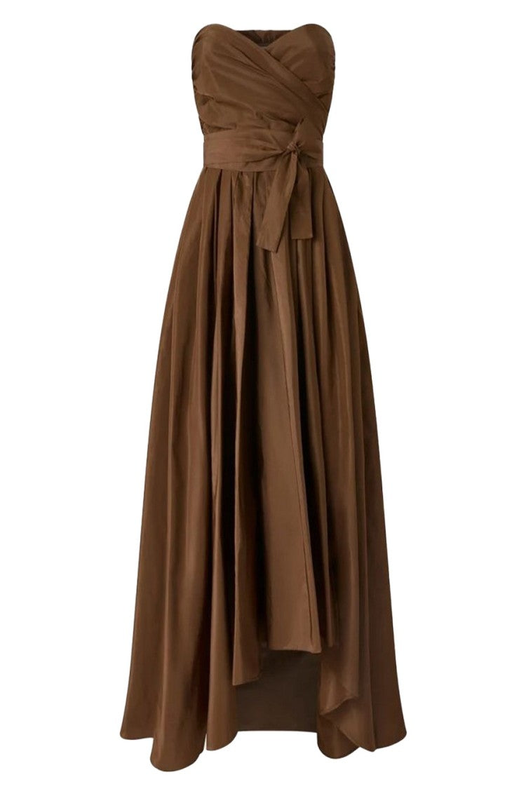 Pinko Strapless High-Low Dress With Fitted Bodice