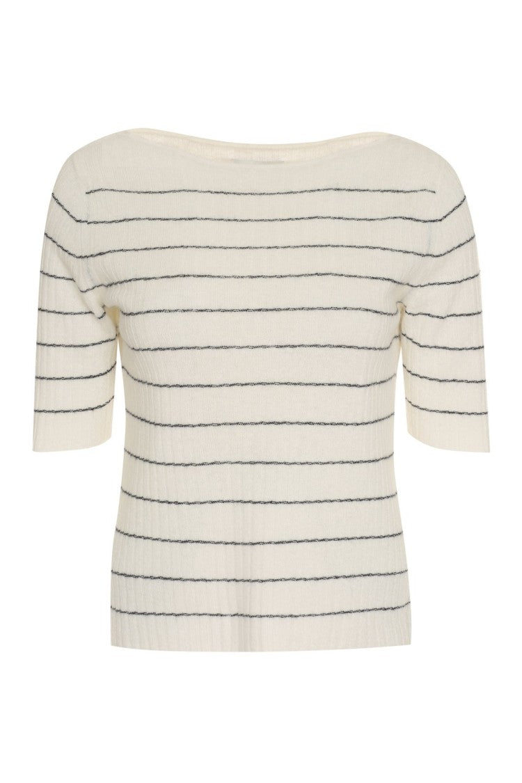 Vince Ribbed Boat Neck Sweater
