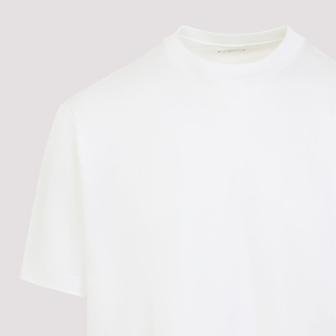 Kiton Classic Fit White Cotton T-Shirt
