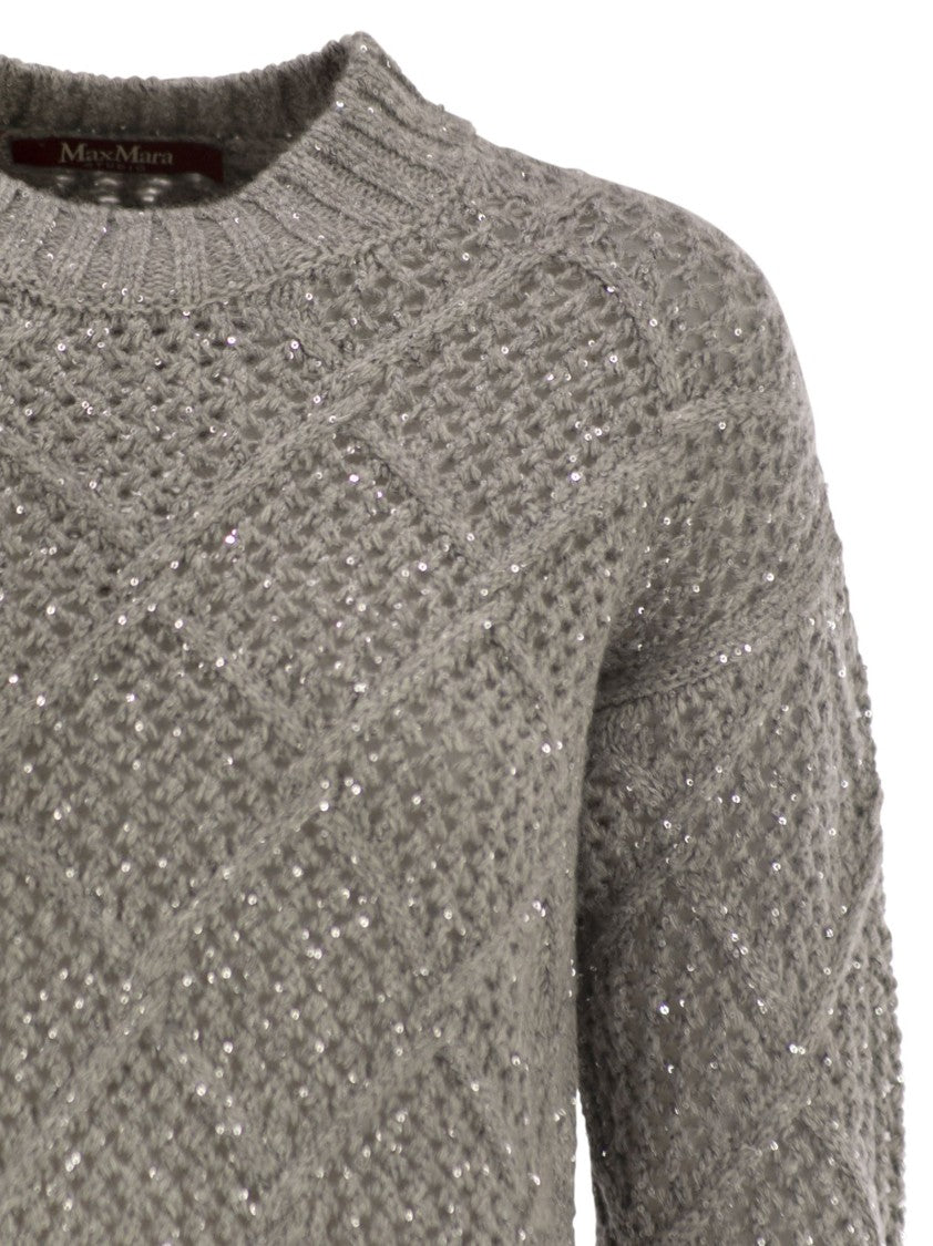 Max Mara Ellade - Boxy Wool And Cashmere Jumper With Sequins