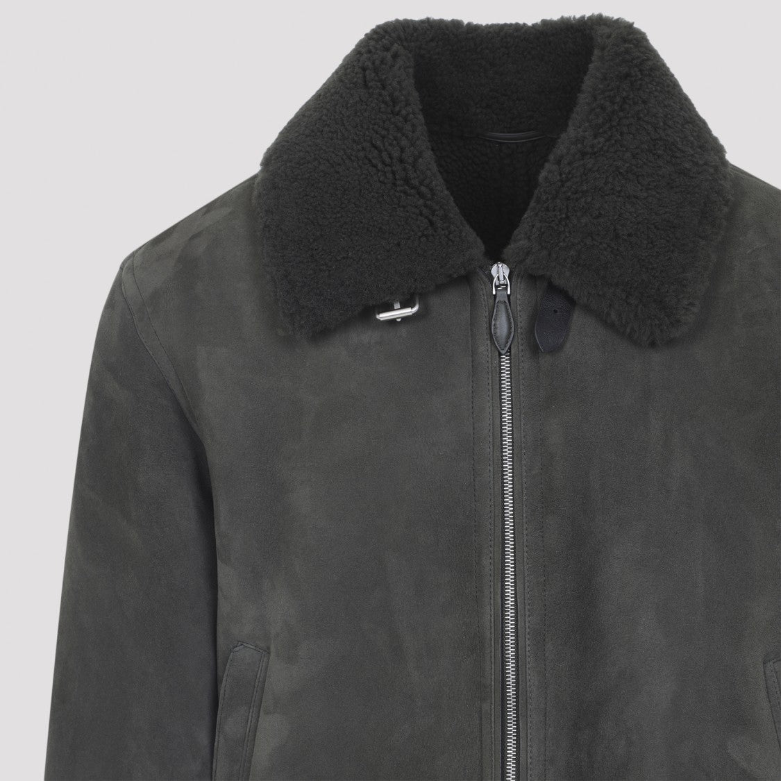 Berluti Dark Green Suede Lamb Leather Jacket