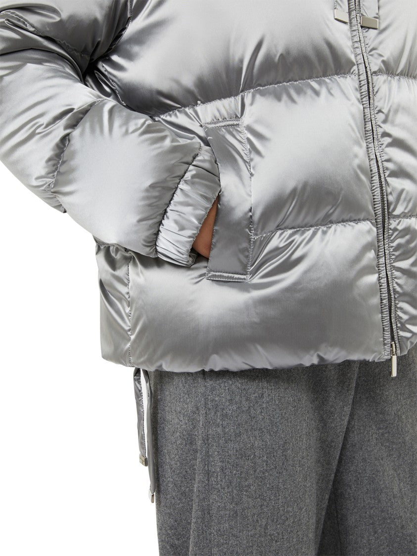 Max Mara Shiny Quilted Puffer Coat With Adjustable Features