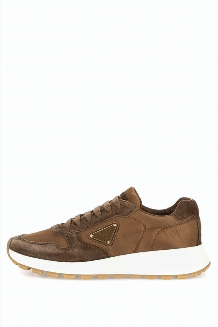 Prada Low-Top Sneakers In Suede And Recycled Nylon