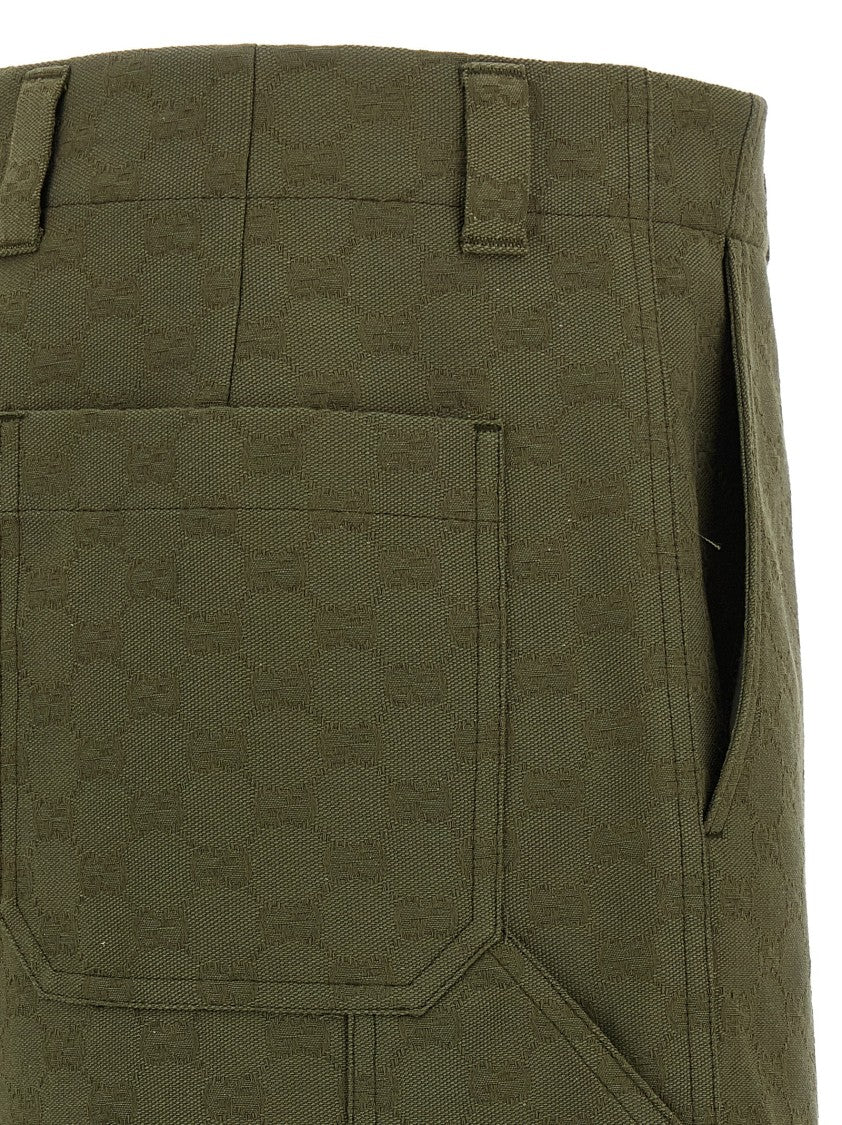 Gucci Wide Leg Gg Fabric Bermuda Shorts